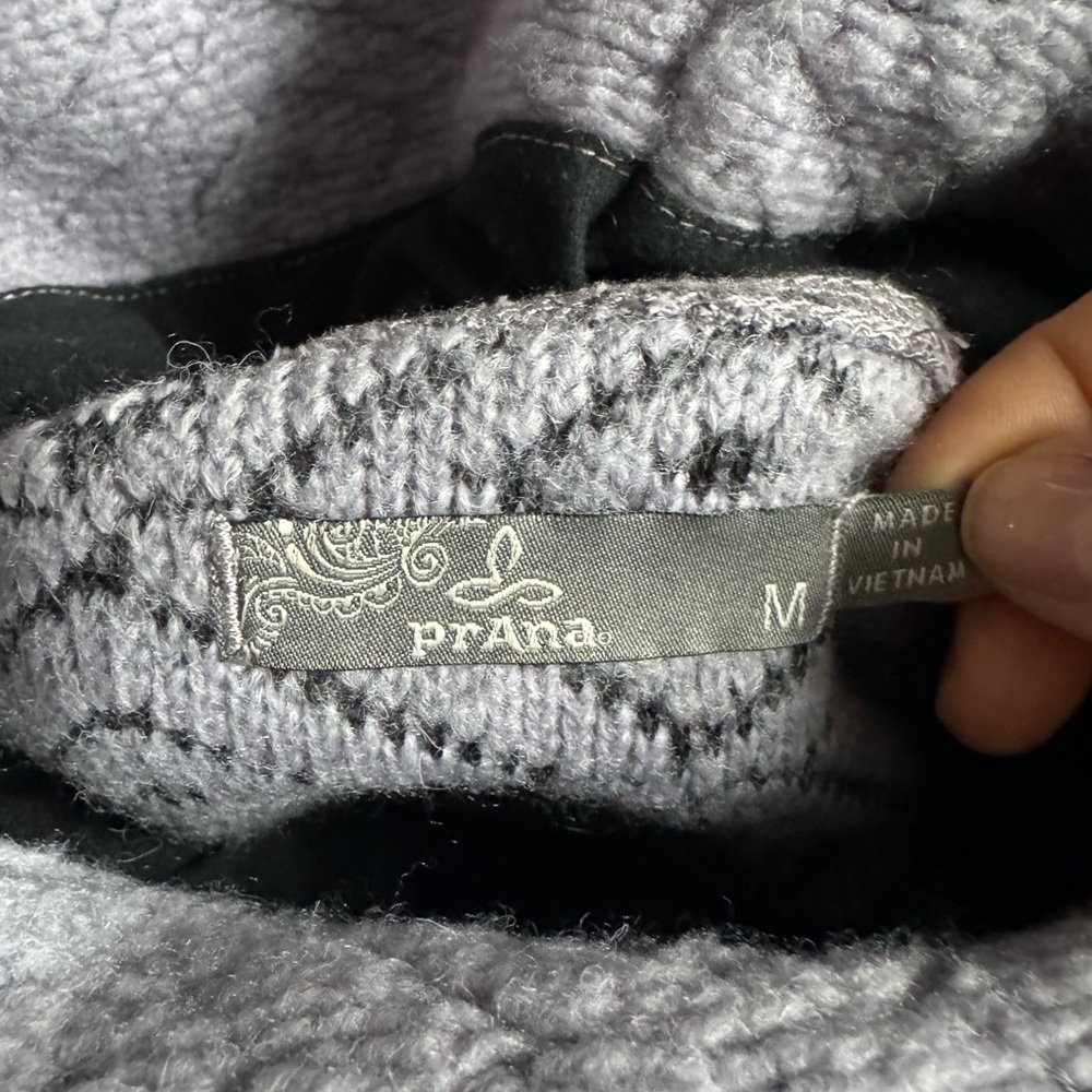 prAna Crestland Sweater Wool Cowl Neck Pullover Cozy Sweatshirt Winter Purple M - Picture 4 of 5